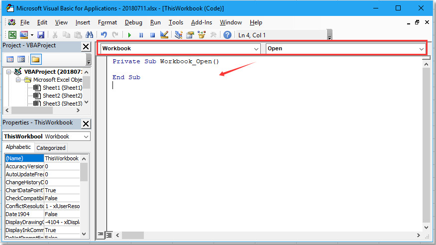 Chạy mã macro khi tệp Excel đươc mở, đóng hoặc được kích hoạt